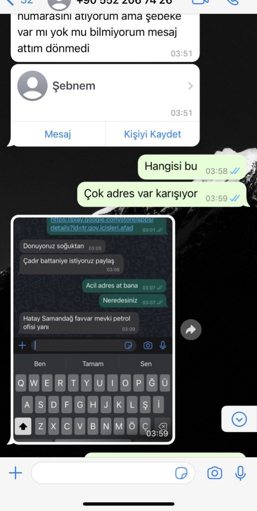 Feridekudus's tweet photo. @sevdaturkusev Arkadaşlar lütfen yardım edin teyitli bilgi şuan yardım bekliyorlar çok üzgünüm belki hayatları bize bağlı lütfen yardım edin hatayda olan varmı iletişim numarası adres aşağıda!@sevdaturkusev https://t.co/GrLqp5RhE3