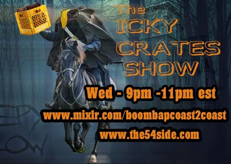 Check out The Icky Crates Show tonight on Mixlr.com/BoomBapCoast2C… <a href="/BornTalent/">Born Talent</a> <a href="/The54SideShow/">54 Side</a> <a href="/ERA23mixlr/">ERA23</a> <a href="/ToneSpliff/">TONE SPLIFF</a>