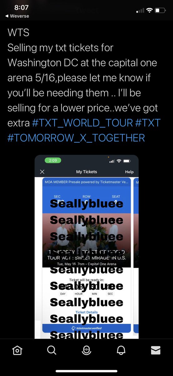 ♡maddiesocool♡🤟🏾 on Twitter "Guys is this txt presale ticket scam or not?"