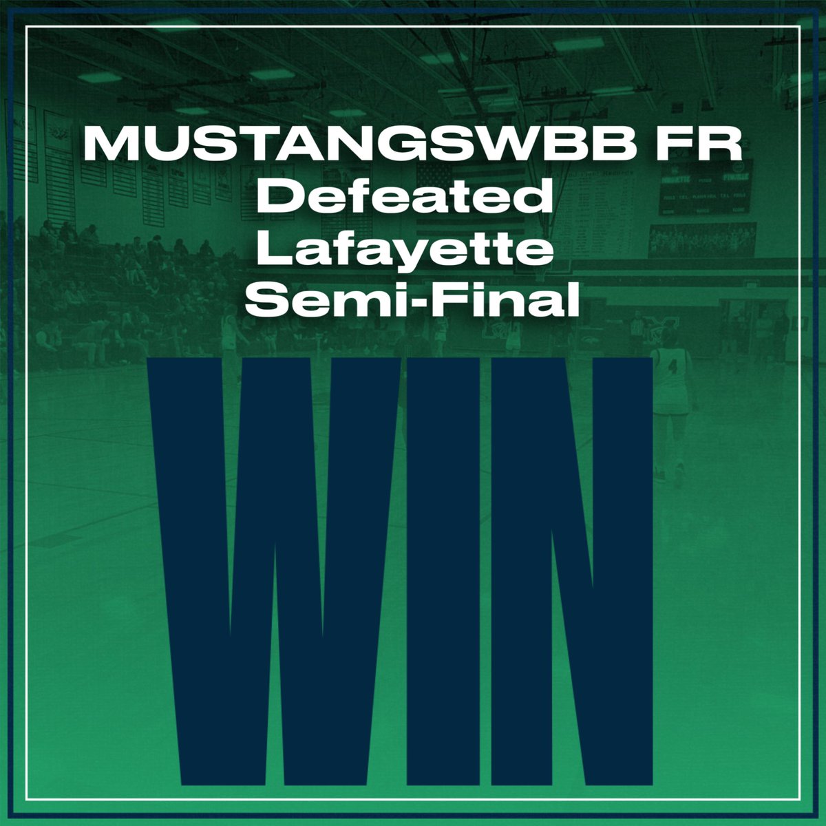 MustangsWBB's tweet photo. MustangsWBB FR Advance to Championship Game this Thursday!!! #GoMustangsGo https://t.co/FJd9sKm3rj