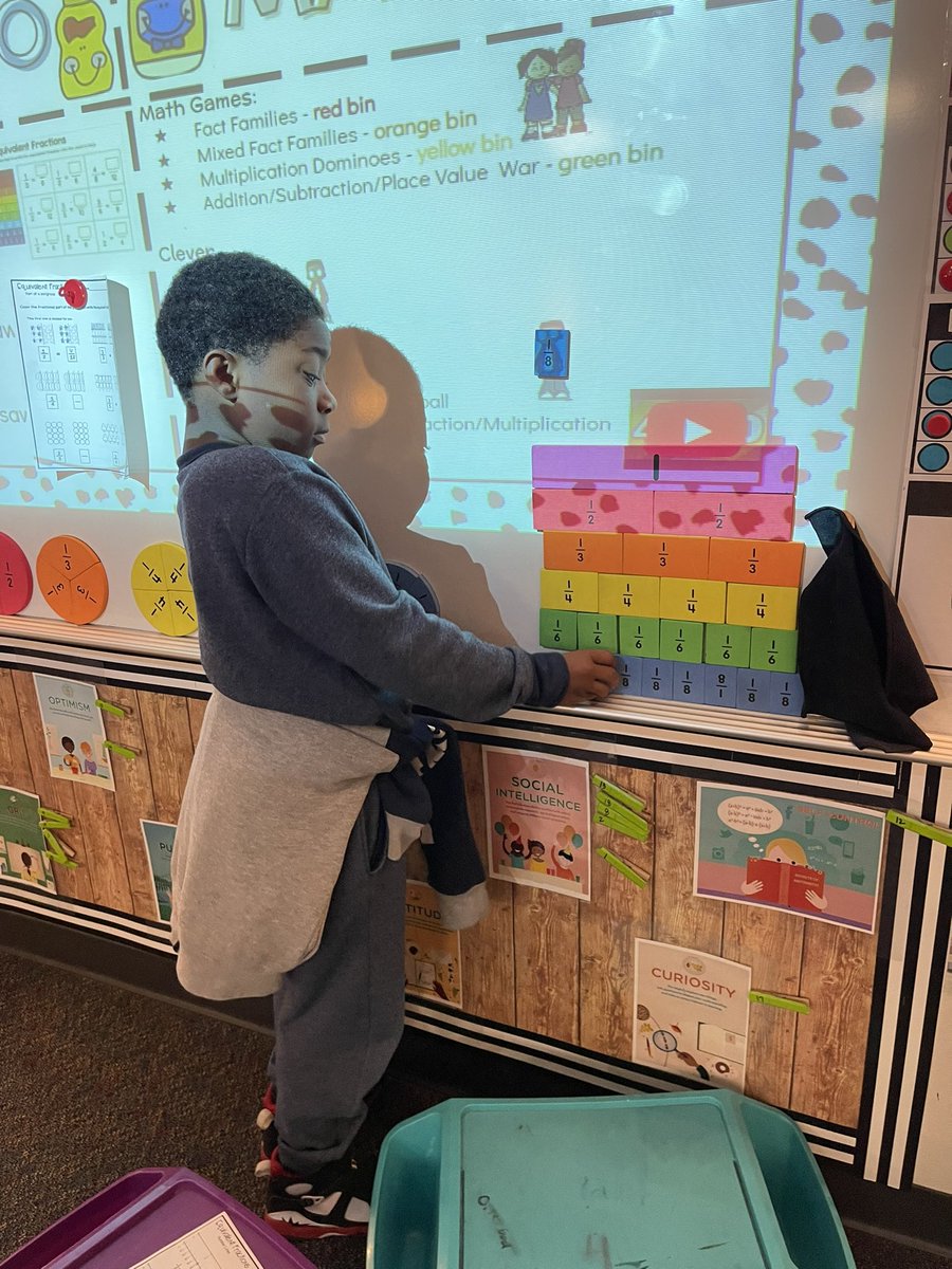 CheeseyChaffin3's tweet photo. This teacher heart was beaming today watching the mathematicians compare equivalent fractions using their hands on tools ✨💕 @ElliottLearners https://t.co/lhQrhU1sjz