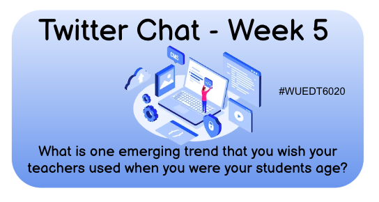 BBenoit0715's tweet photo. Twitter Chat - Week 5 #wuedt6020 https://t.co/xdqn68TqDB