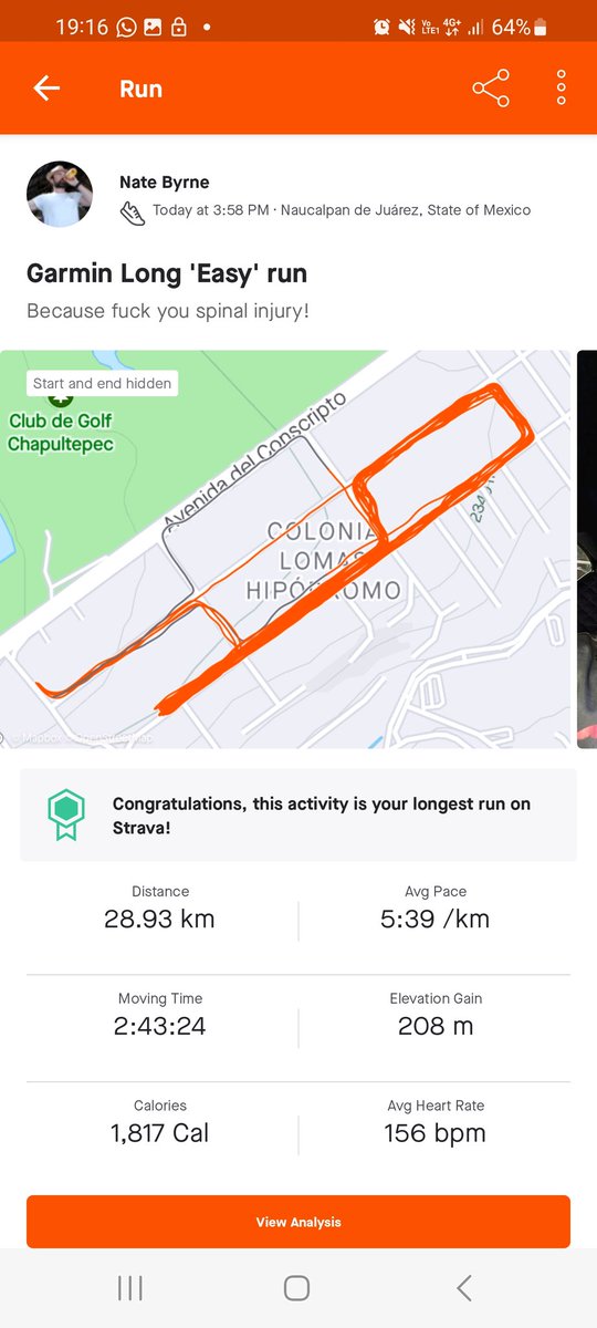 iamNateJB's tweet photo. Because fuck you spinal injury! #spinalinjury #running #BeastMode #positivity https://t.co/yyAtg2uQYm
