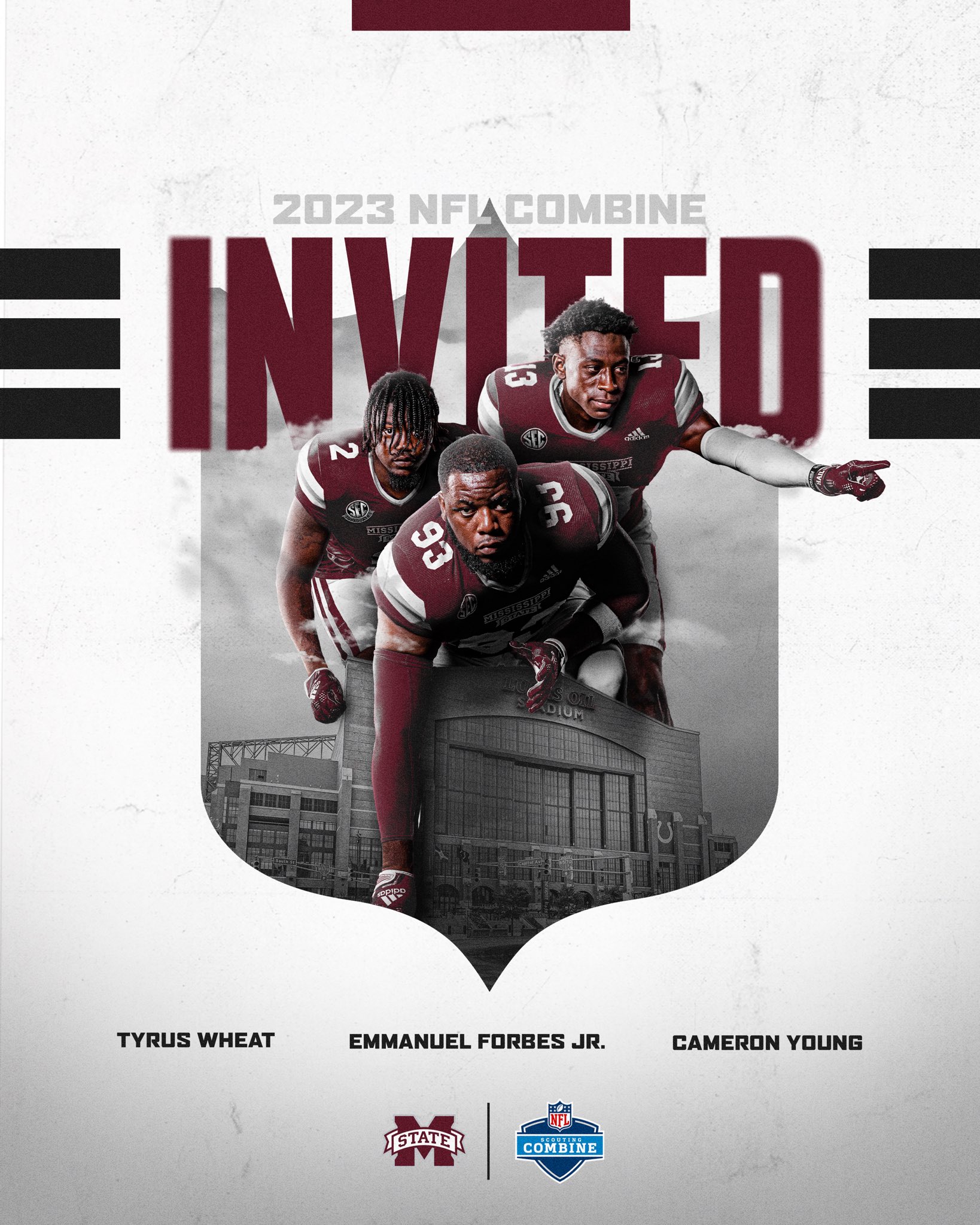 Mississippi State Football on Twitter: 2021 NFL Combine Invite ☑️ ▪️  @Im3Fly ▪️ @H_Kylin ▪️ @Bigspencer421 This year's @NFL Combine will be  conducted in a virtual format. Our Pro Day will be