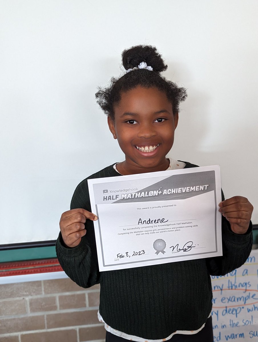 gillisgreen205's tweet photo. Another #halfmathalon @knowledgehook achiever. Hip-hip-hooray! 😁🥳 https://t.co/w8VEJDWHoA