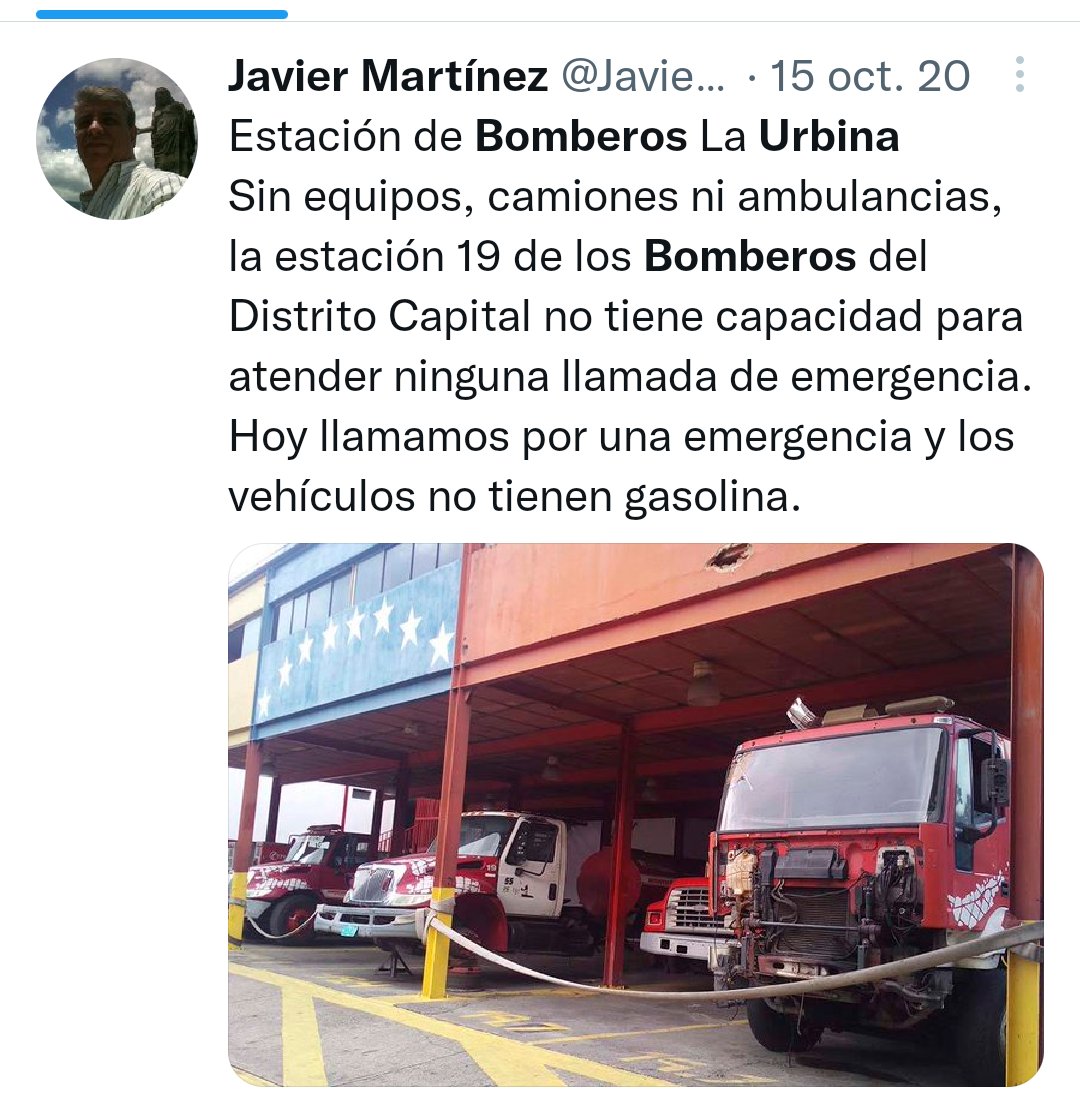 Javiermartine00's tweet photo. @jesusniblanco No hay interés con estos servidores públicos, somos el primer país del mundo donde no se respeta a la institución de Bomberos. Desde el 2020 la estación 19 está abandonada por el Estado. https://t.co/kfCuEpzLjh