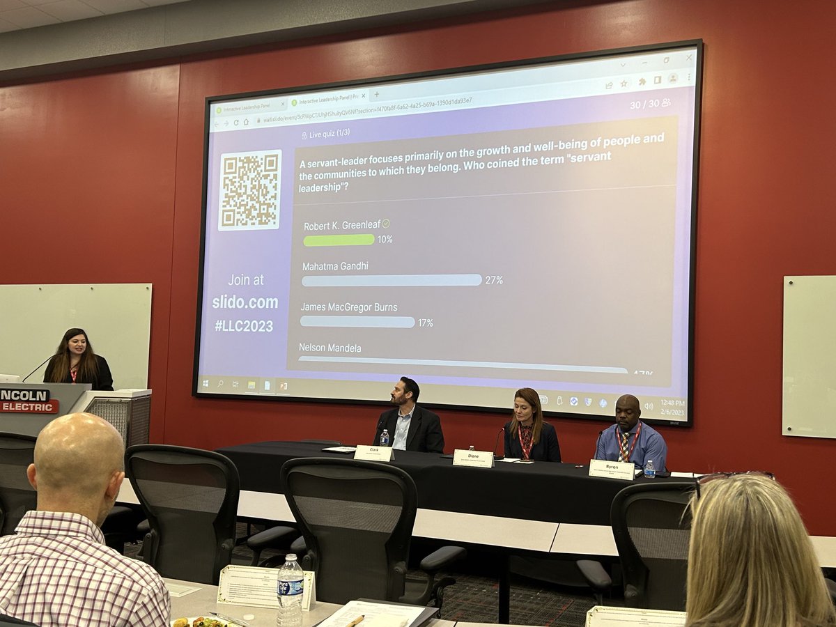 KarwanVanessa's tweet photo. @LakeLeadership reflective learning with @GoooooooRaiders Principal Byron Hopkins, @LincolnElectric and @UWLC leaders on servant and transformative leadership practices @ESCoftheWR #escwr https://t.co/L48J8Xvewf