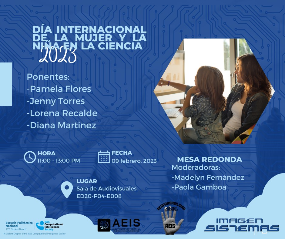 FIS_EPN's tweet image. Te invitamos a la Mesa redonda: Día Internacional de la Mujer y la Niña en la Ciencia 2023 🌐