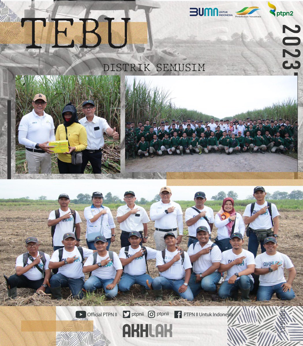 ptpnii's tweet photo. Direktur PTPN 2 Bapak Irwan Perangin-angin melakukan kunjungan kerja ke kebun Tanaman Semusim (tebu).
Selengkapnya di https://t.co/Og9IV7qaRI
@KemenBUMN @holding_ptpn
#ptpn2 #ptpnii #ptpnjayaberkahjuara https://t.co/DzjvfbrWMQ