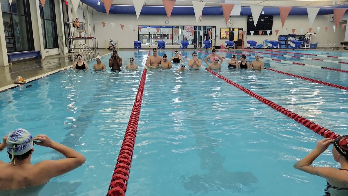 It's a weird few days - Taper plus conferences makes for late practice, and that doesn't always work for everyone. We chose to celebrate being here! We are getting AFTER Shark's and Minnows, for our start!
