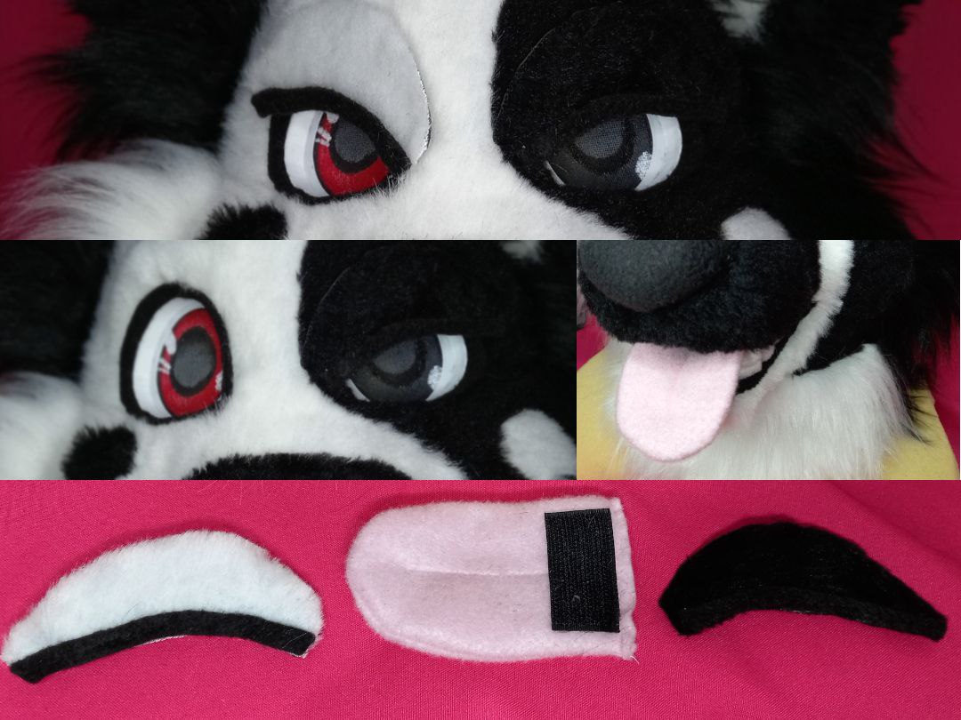 ChainaSilverfox's tweet image. Meet Tig-Zop! The seventh furhead that I made 🤍🖤🤍🖤
This one includes eyelids with magnets and a removable tongue with velcro!
This character belongs to: @Tigzop_puppy