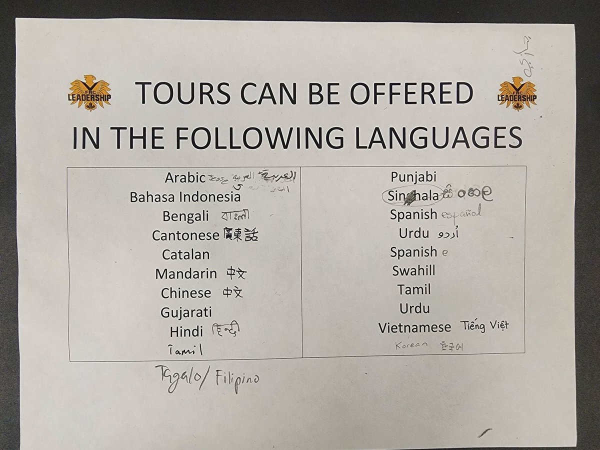 Fort Richmond Collegiate leadership students are able to offer school tours at our annual open house in 21 languages! <a href="/FRCCenturions/">FRC Centurions</a>