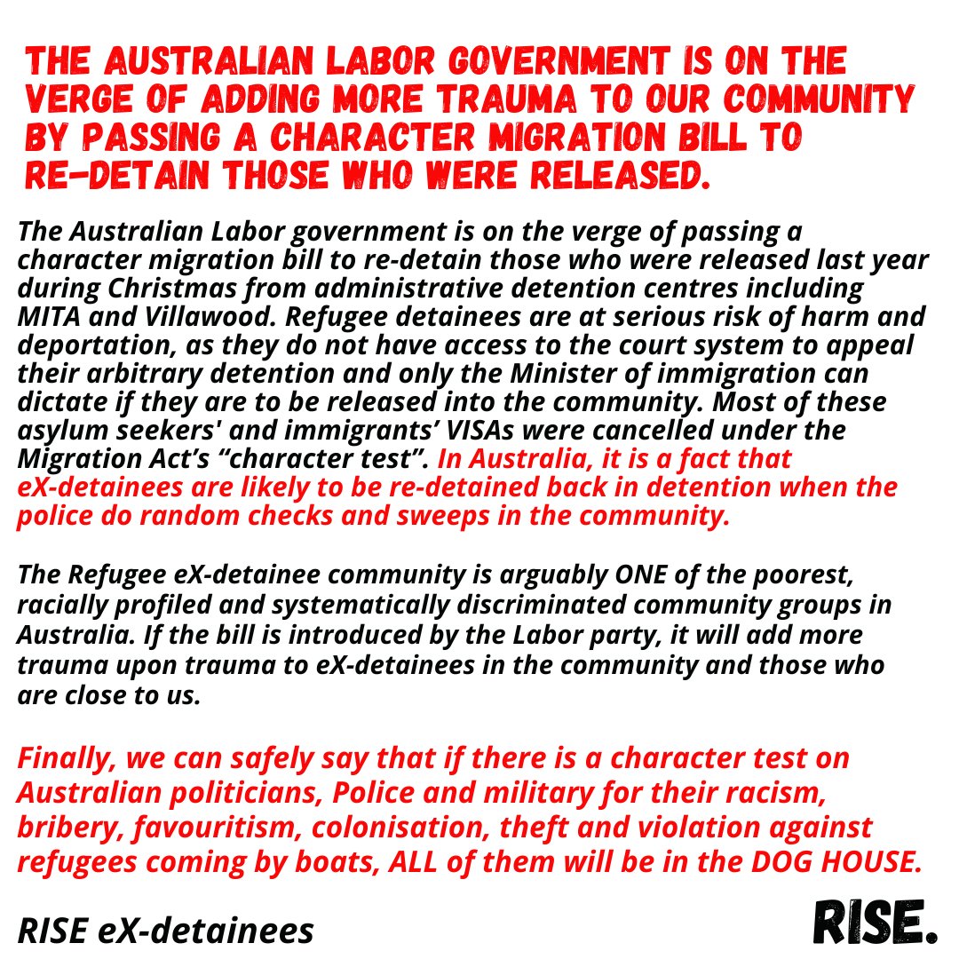 riserefugee's tweet photo. We can safely say that if there is a character test on Australian politicians, Police and Military for their racism, bribery, favouritism, colonisation, theft and violation against refugees coming by boats, ALL of them will be in the DOG HOUSE. 
https://t.co/qv3S8oST6U https://t.co/QDTu7ktCGF