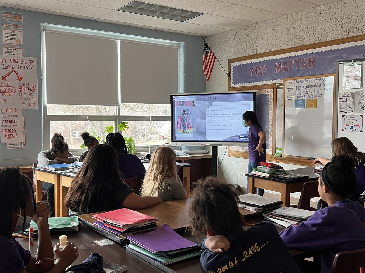 Ms_A_Matthew's tweet photo. Awesome things have been happening in 6th grade science!! Students researched an element on the Periodic Table and then designed a character based off that element. Their presentations have been amazing! π€© #ScienceSuperstars #OASbrave @OlmstedSouth https://t.co/8vCgjgMNYK