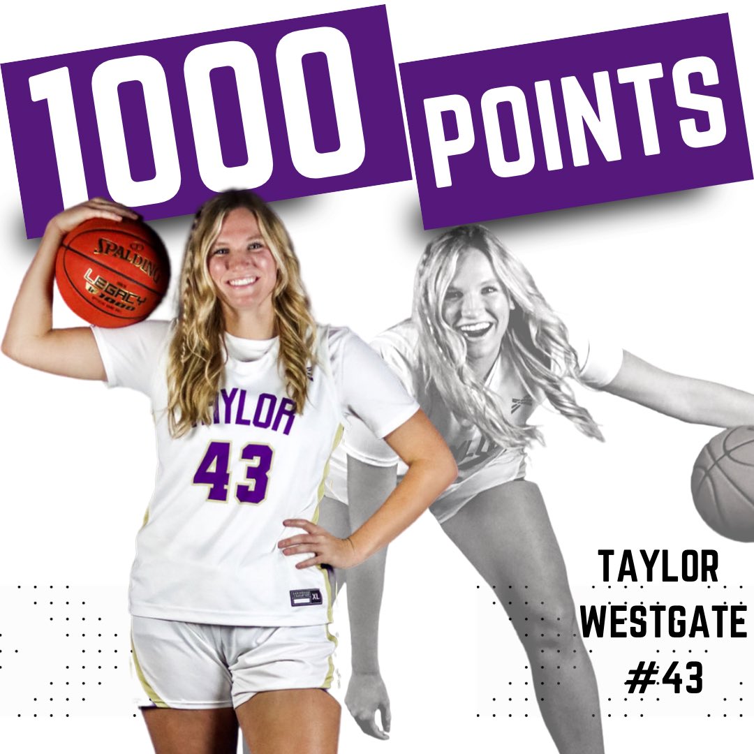 You’re looking at the newest member of the 1000 point club! Taylor Westgate reaches the career milestone in tonight’s matchup with IWU! Great job #43! We are proud of you!