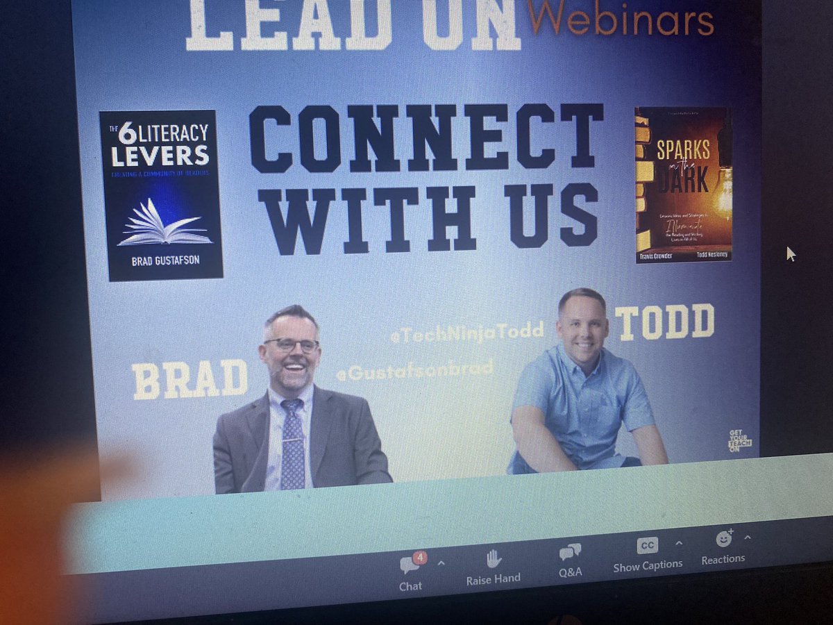 AMAZING Webinar tonight by @TechNinjaTodd @GustafsonBrad on building the love of literacy on a campus. I can’t wait to implement all the ideas, have a book prom, and start a secret literacy society!💫#getyourleadon #assistantprincipal #literacy