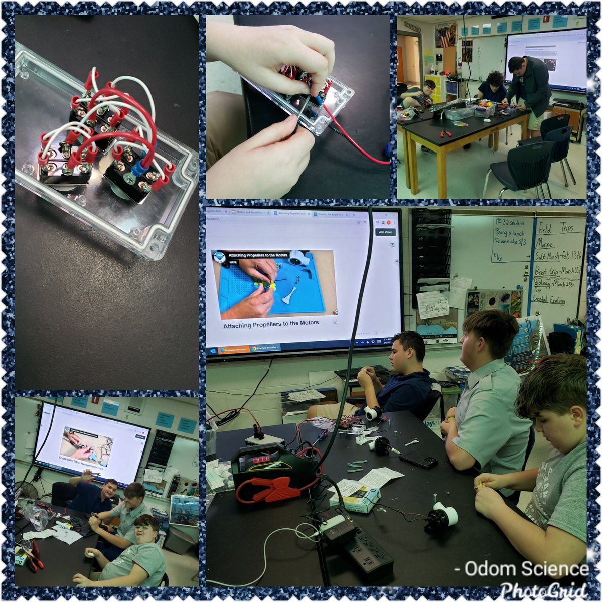 AllisonOdom007's tweet photo. Our ROV is coming together! One more build day and it should be ready for frame design! This team is doing great! Can't wait to see it finished! @dsprinkmcpss @almabryanths @disealab #odomscience #bryantROV https://t.co/wfyVbNZdmY