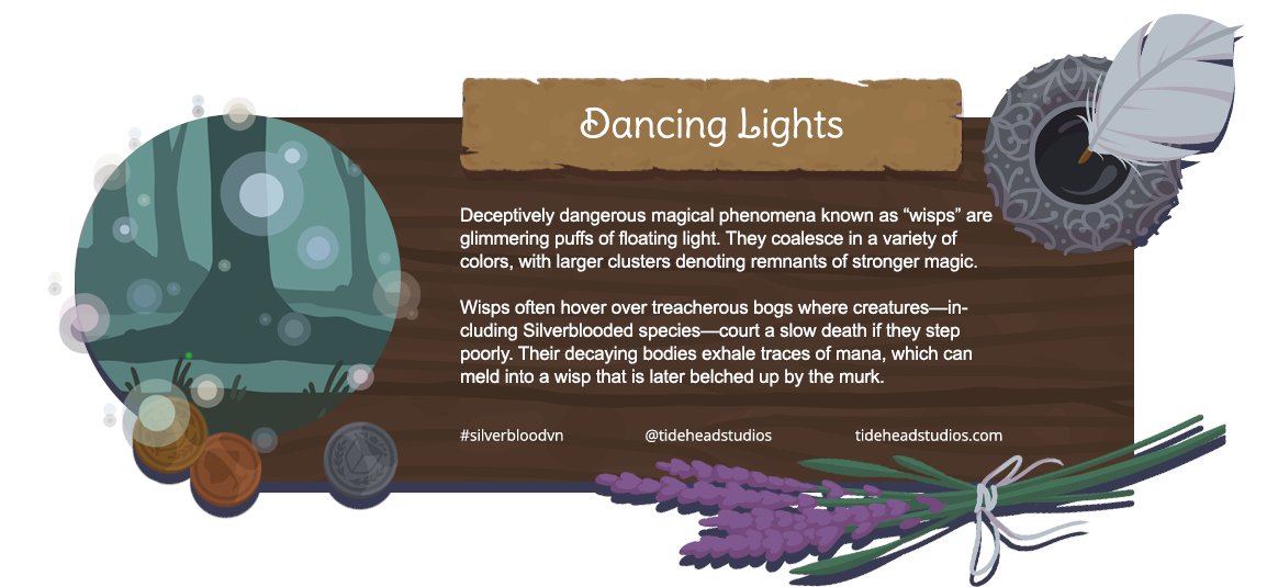 SilverbloodVN's tweet photo. Wisps are pretty, which often draws the inquisitive towards them. Unfortunately, they're usually found in places you'd rather not be...

Wishlist at: https://t.co/XaIzbxGlHR

#silverbloodvn #silverblood #vn #visualnovel #indiedev #worldlorewednesday
@TideheadStudios @Vextera https://t.co/U3nMvee1Dc