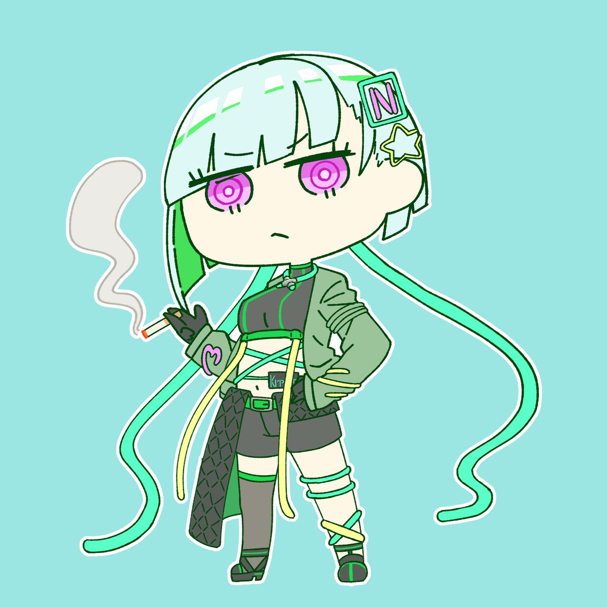 「オリキャラのネオンちゃんです 」|ミァハ skb募集始めましたのイラスト