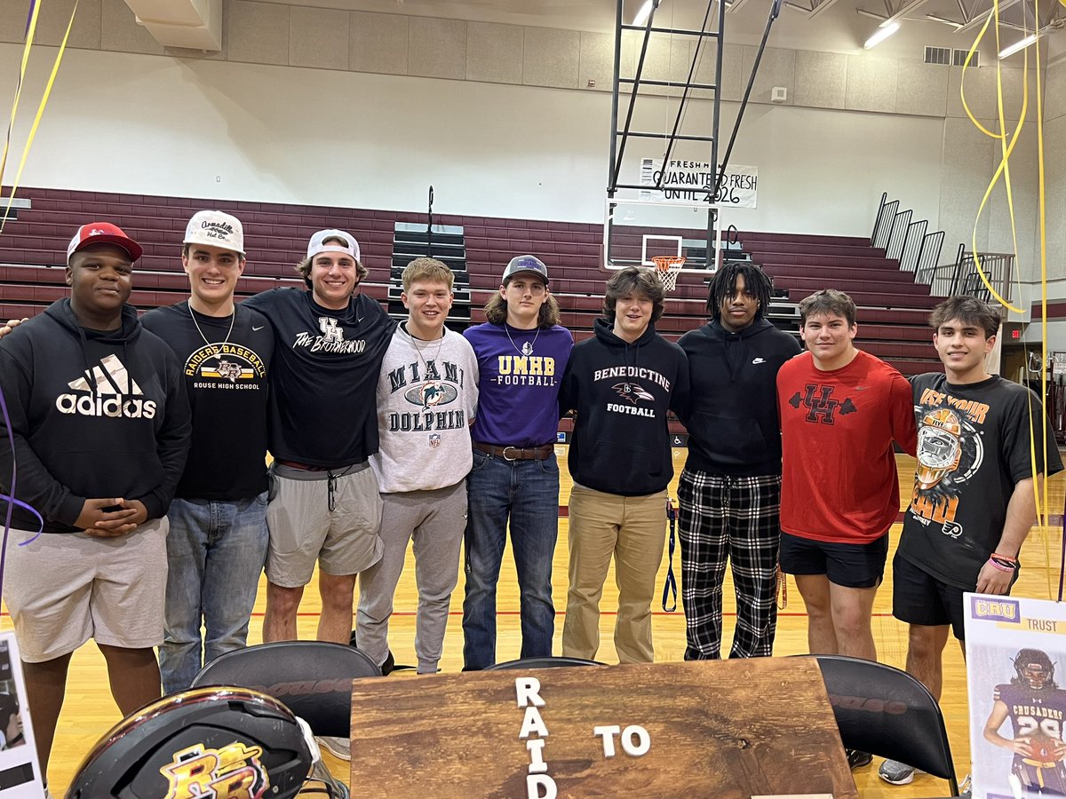 CoachMann29's tweet photo. Officially a Crusader 💜💛 #GoCRU @RecruitRouse @CruFootball @1RoUSeFB https://t.co/B9QkdUz2OV