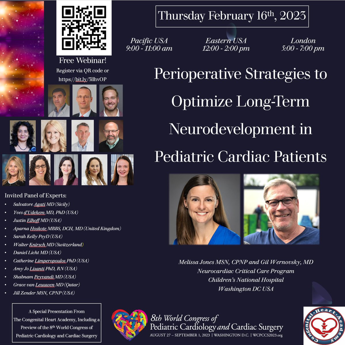 jill_zender's tweet image. Looking forward to this webinar with some incredible colleagues! Log on to hear the latest news in neurodevelopmental care and some updates about the much anticipated @8thWCPCCS2023! @JustinElhoff @CongenitalHear3 @CardiacNeuro @PCICS2 @DrSarahKelly