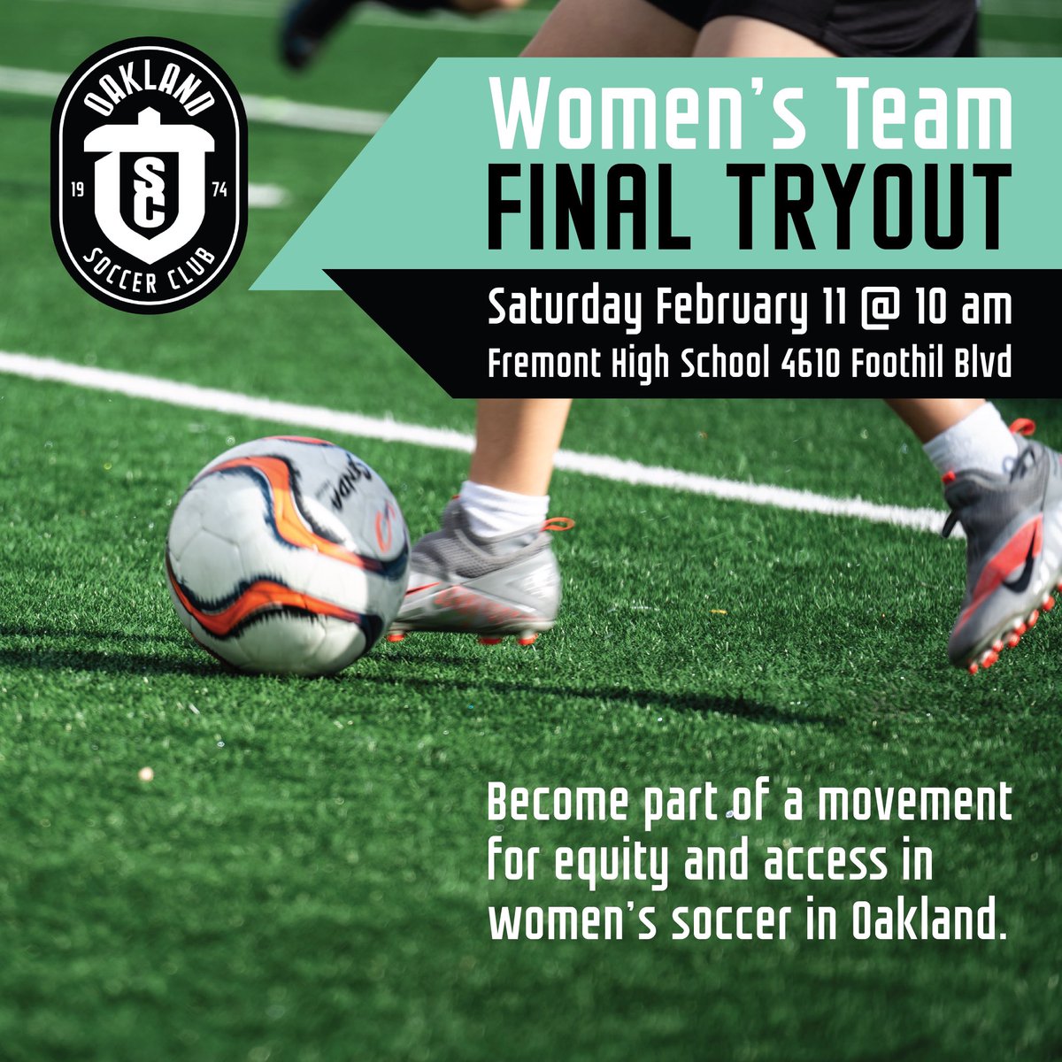 Oakland_SC's tweet photo. Last chance to show up and show out! 

Register below or on the spot!

https://t.co/9nBQmqDmMy

#OSC #OaklandSC #OaklandSoccerClub #futbol #Soccer #UPSLWomen #BayAreaSoccer #WomenSoccer https://t.co/keiu0F7l7a