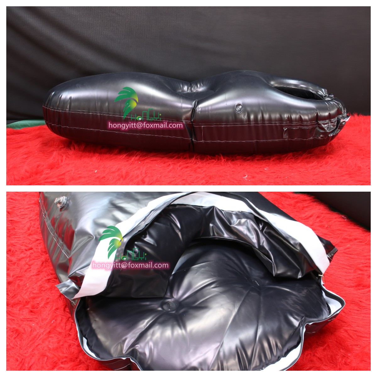 Black color soft and decompression bag😉

#inflatables #custominflatable #hongyi #toys #pvc #animals #pink #sph #bag #bed #sleepingbag #pvcbag
Email: hongyitt@foxmail.com