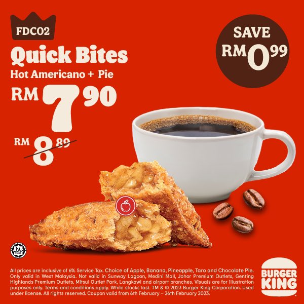 myjoe_'s tweet photo. Promo Burgerking sampai 26 February 2023. Tunjuk je kupon ni pada kaunter. https://t.co/H5GSFmeSvH