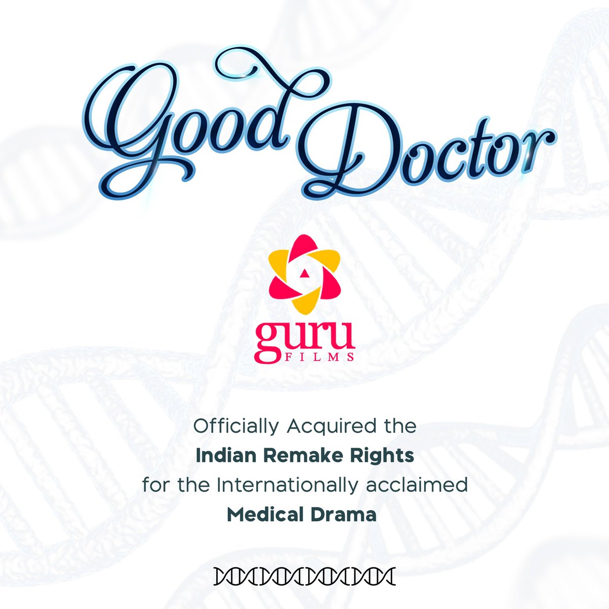 gurufilms1's tweet photo. Guru Films is thrilled to announce the acquisition of Indian remake rights of the most engaging and intriguing medical drama, "Good Doctor." 

The plot revolves around a surgical resident who is autistic &amp; has Savant Syndrome. 

We at Guru are all geared up to adapt it! https://t.co/77y0HA3HCY