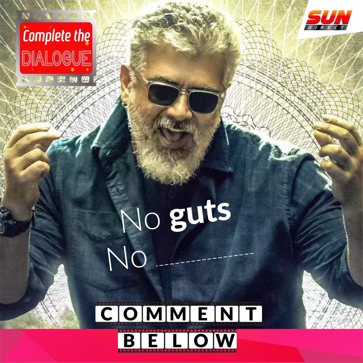 SUNDIRECTIndia's tweet photo. Can you complete the dialogue? Tell us your answer!  

#sundirect #sundirectdth #ajith #thala #thunivu #ajithkumar #thalaajith #ajithism https://t.co/PQ4CqKJYAK