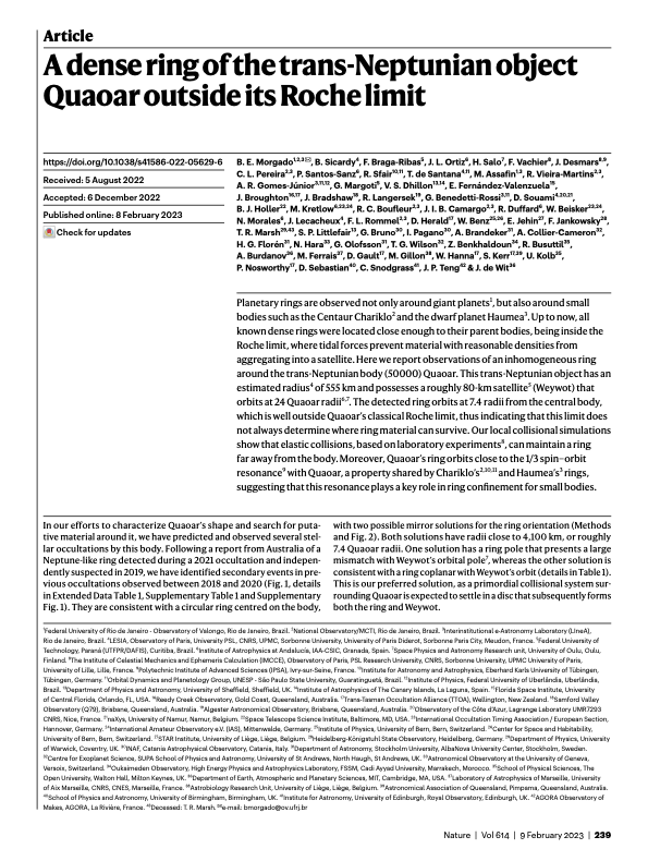 Parabéns aos colegas do <a href="/ValongoUFRJ/">Astronomia UFRJ - Observatório do Valongo</a> <a href="/Obs_Nacional/">Observatório Nacional</a> <a href="/AstroUTFPR/">Astronomia UTFPR</a> <a href="/UFU_Oficial/">UFU</a>  pelo belo resultado