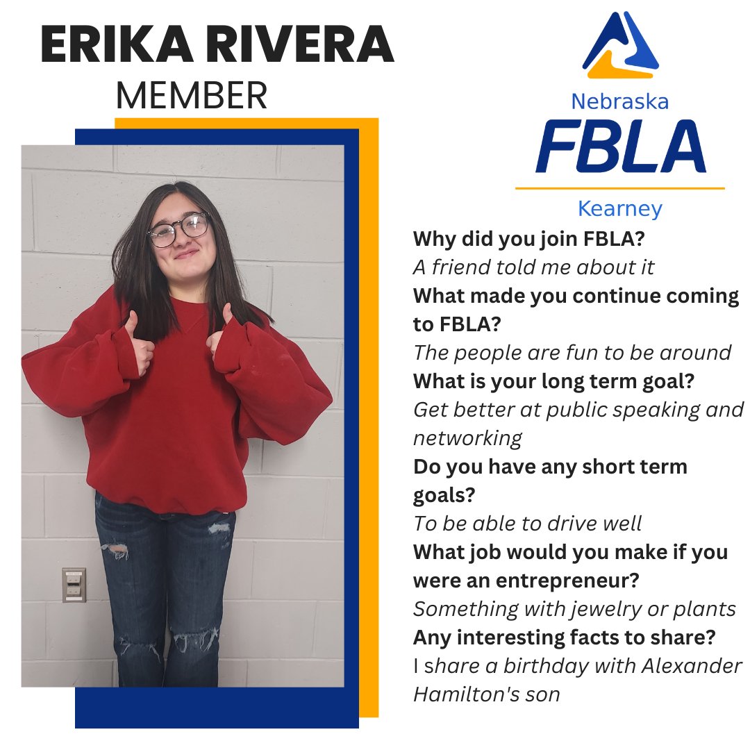 Featuring member Erika Rivera! #FBLA #FBLAWeek