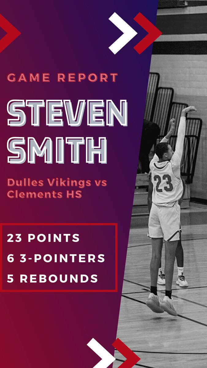 🔥PR ALERT 🔥🔥- 6x3’s!!! Also had 5 reb, 4 assists, 2 steals in the WIN over Clements HS! 23 pts! #protecttheship #DHS @dulleshoops @RcsSports @djones8301 @TXHSBB @PrepHoopsTX @Extraeyesmedia
@bigsloan32
@TXHSBB 
@RcsSports
@GDayHoopScout
@CoachSampsonUH @_Houstonraptors