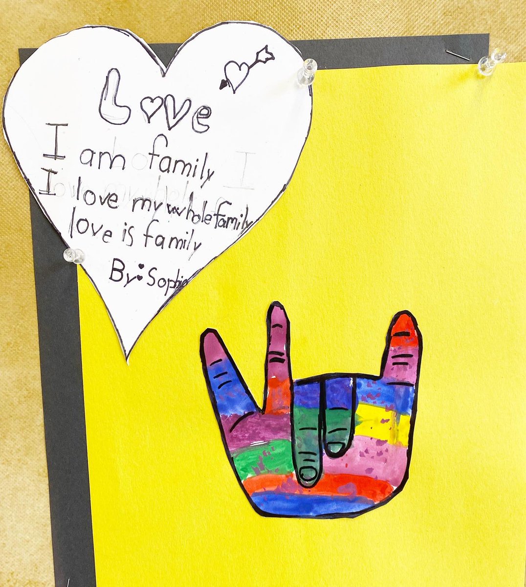 MsG_Graham's tweet photo. As part of our initial poetry explorations students wrote a Haiku poem about what love means to them. We paired it with our water colour art - “love” in ASL 🤟🏼🤟🏽🤟🏾✨#sd36learns https://t.co/zYsaVwJkSj