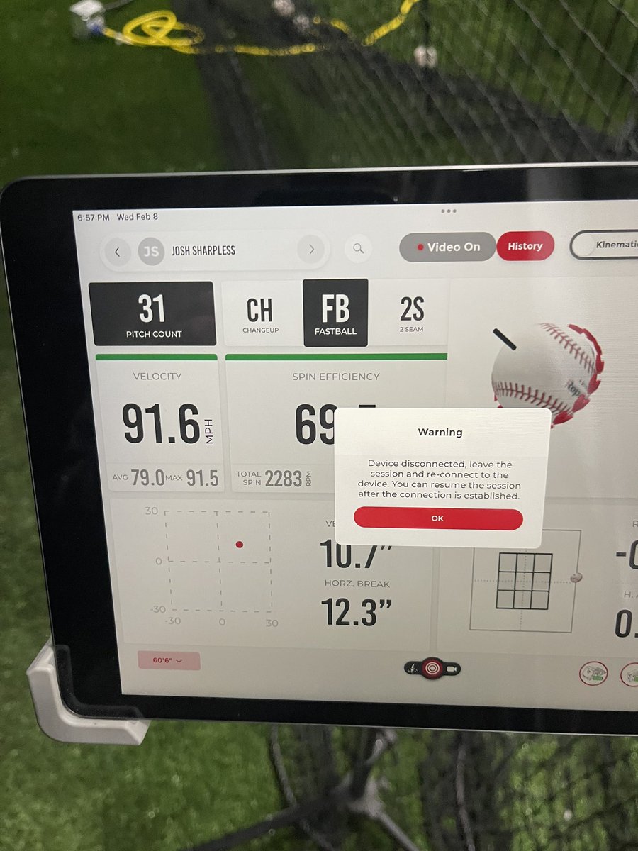 VarlottaNico's tweet photo. Threw some live at-bats tonight. Max fastball velocity 91.6 mph. @Spikes_Baseball @natigerbaseball https://t.co/pwgh9oZf8w
