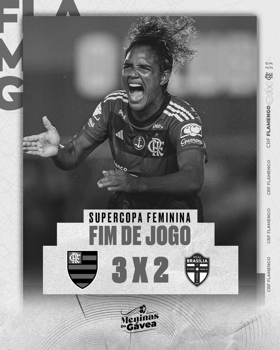 Fim de jogo no Luso Brasileiro! 

Com dois gols de Sole Jaimes e um de Duda, o Mengão vence o Real Brasília por 3 a 2 e está na grande final da Supercopa Feminina! 

#MeninasDaGávea #VamosFlamengo #Nossos10