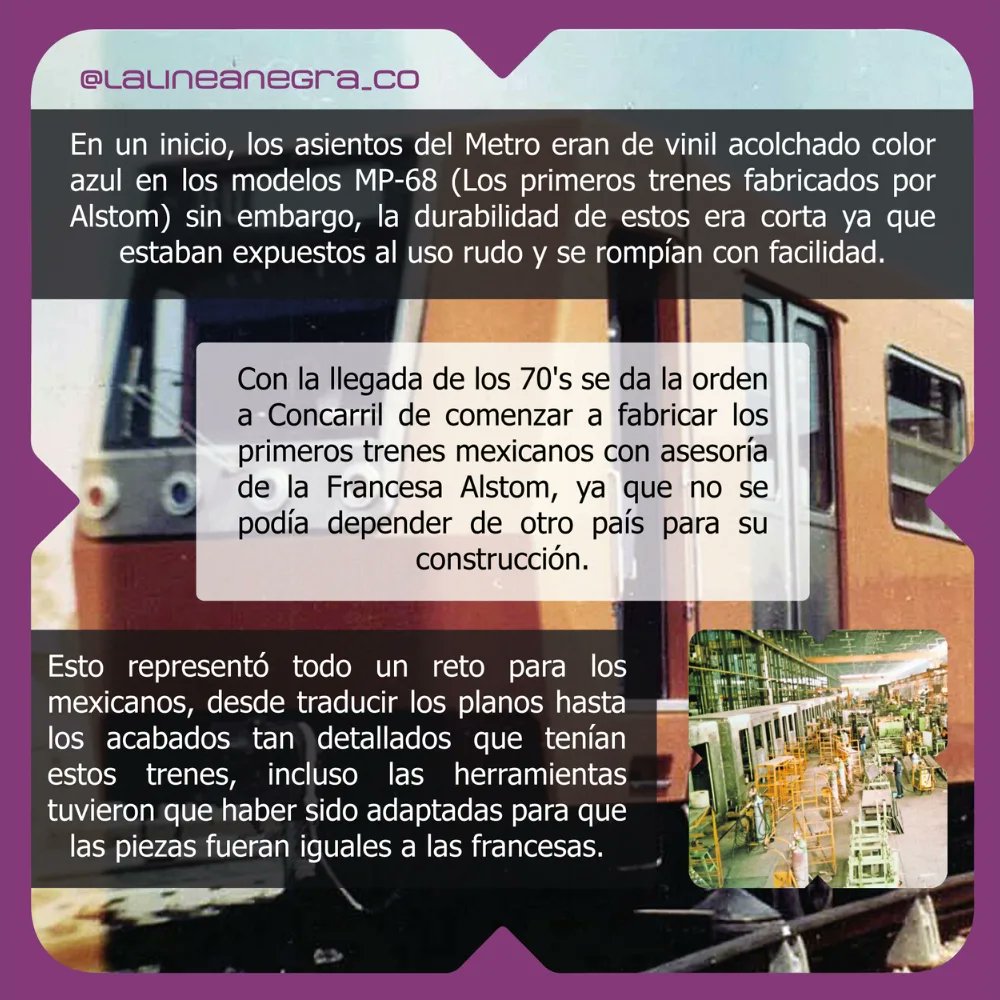 LaLineaNegra_Co's tweet photo. Conoce la historia de los asientos verdes 👀

#STCMetro #MovilidadIntegrada #METROCDMX #CDMX #STC #MetroCDMX🚇 #MetroCDMX🚉 #MexicoCity #MetroMomento #MetroChilango #cdmx🇲🇽 #metronautas #MetroFan #CNCF #Concarril #trenesdemexico #subway #Alstom  #NM73 #MP68 #NM79 #NM83 https://t.co/nsC63WsZFR