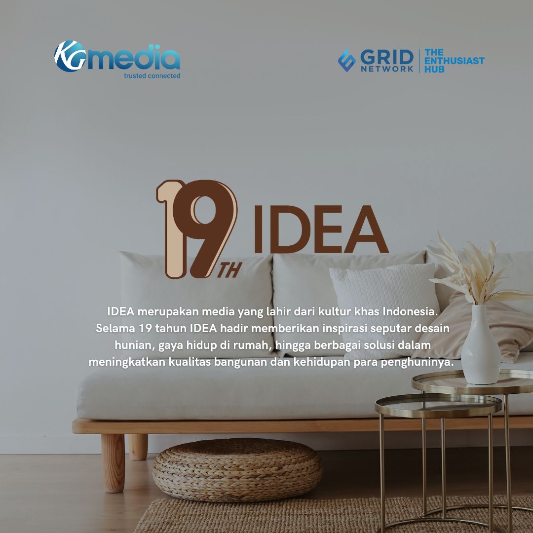 iDEAOnline's tweet photo. Hari ini, tepat menandai perjalanan IDEA selama 19 tahun. 

Selama 19 tahun IDEA senantiasa hadir memberikan inspirasi seputar desain hunian, gaya hidup di rumah, serta solusi dalam meningkatkan kualitas bangunan dan kualitas hidup penghuninya. https://t.co/WKFpnsku8Q