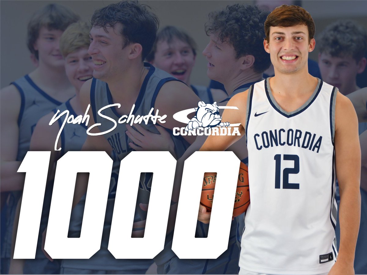 Congrats to Noah Schutte on reaching 1,000 career points! He's the 34th player in <a href="/CUNEmbb/">Concordia-NE Men’s Basketball</a> history to accomplish that feat.

1️⃣0️⃣0️⃣0️⃣ 👏👏👏