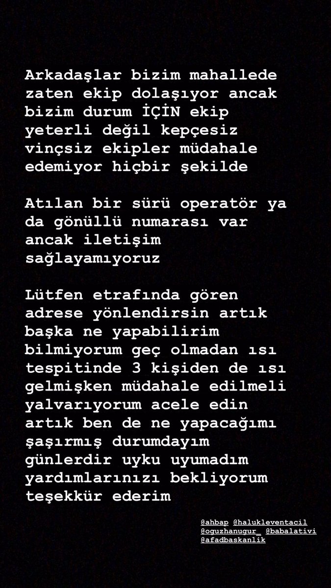 Acil okuyunn!!!! <a href="/haluklevent/">Haluk Levent ( Ahbap Ekibi )</a> <a href="/OguzhanUgur/">Oğuzhan Uğur</a> <a href="/AFADHatay/">AFAD HATAY</a> <a href="/ekrem_imamoglu/">Ekrem İmamoğlu</a> <a href="/AFADBaskanlik/">AFAD</a> <a href="/istanbulbld/">İstanbul Büyükşehir Belediyesi</a> 
GAZİ MAHALLESİ KARANFİL SOKAK NO:36