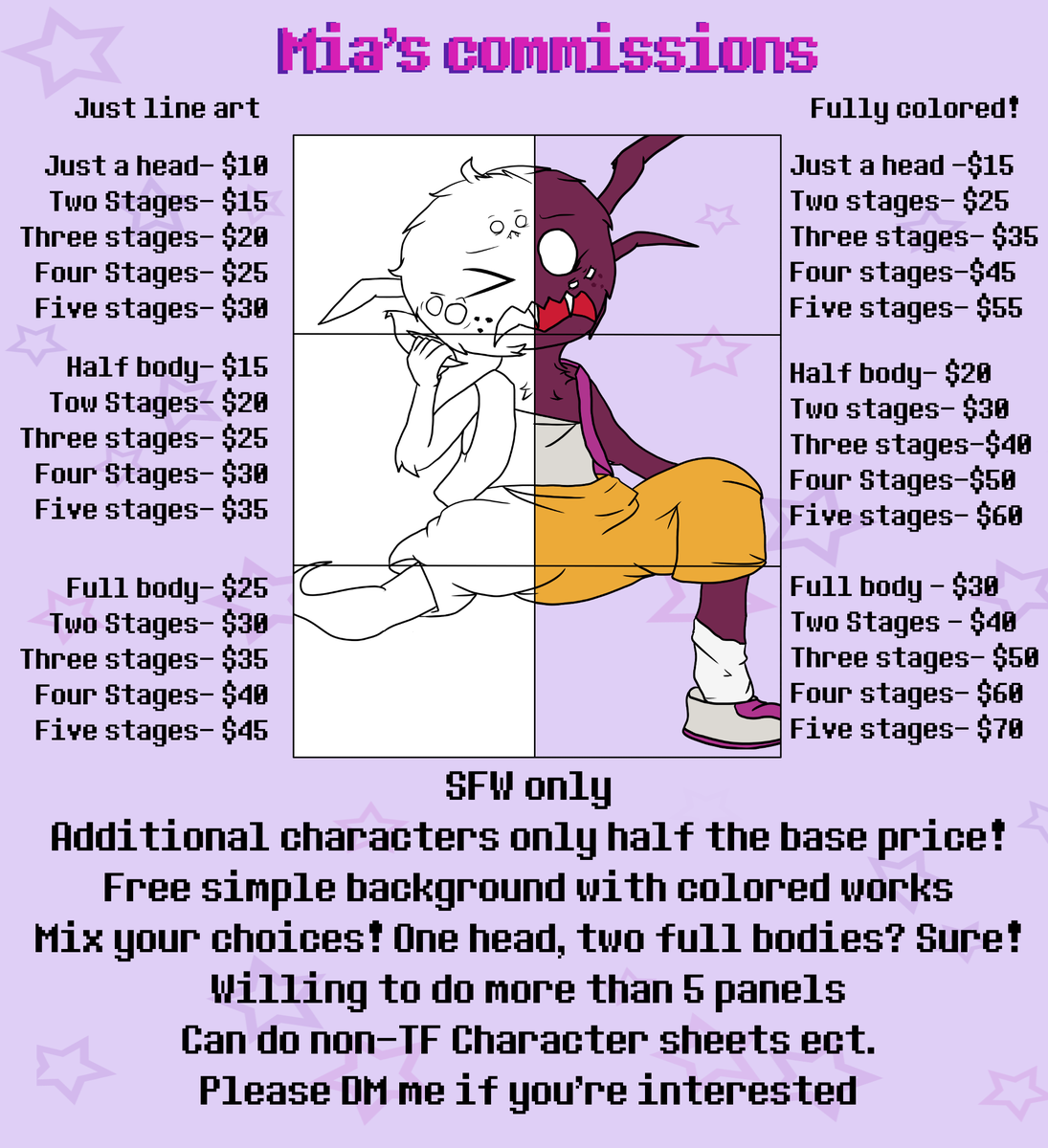 miastfmischief's tweet photo. I am open for #commissions ! I do specialize in #TF , but I can draw your not TFing characters too. I also do #sprites! https://t.co/3NhacOoVD9
