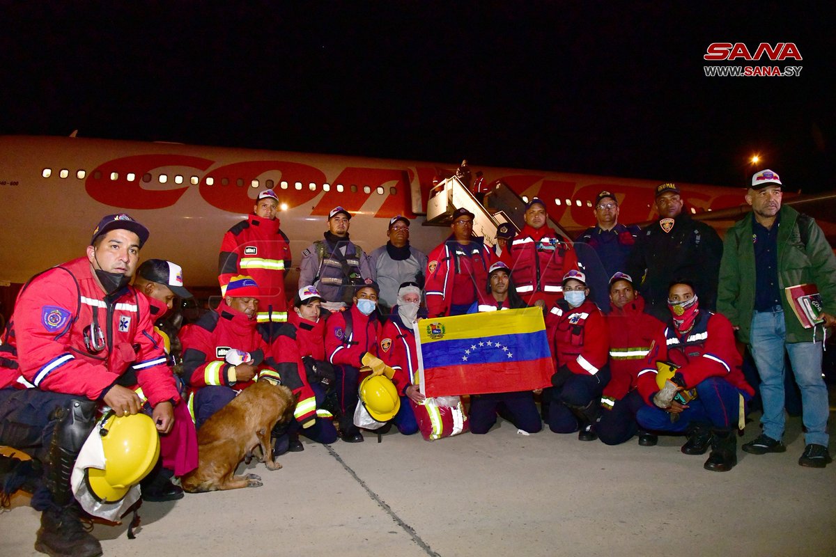 Agencia_Sana's tweet photo. 🔴 Ayuda 
🇸🇾🤝 🇻🇪
Un avión de CONVIASA cargado con 15 toneladas de ayuda humanitaria rompe el bloqueo y llega a Siria para ayudar a los afectados por el terremoto 

Gracias Venezuela

🔗 Sitio Web https://t.co/uKEY3yYSni
🔗 Telegram https://t.co/IiaSQlAB5f https://t.co/NxLYOrujXi