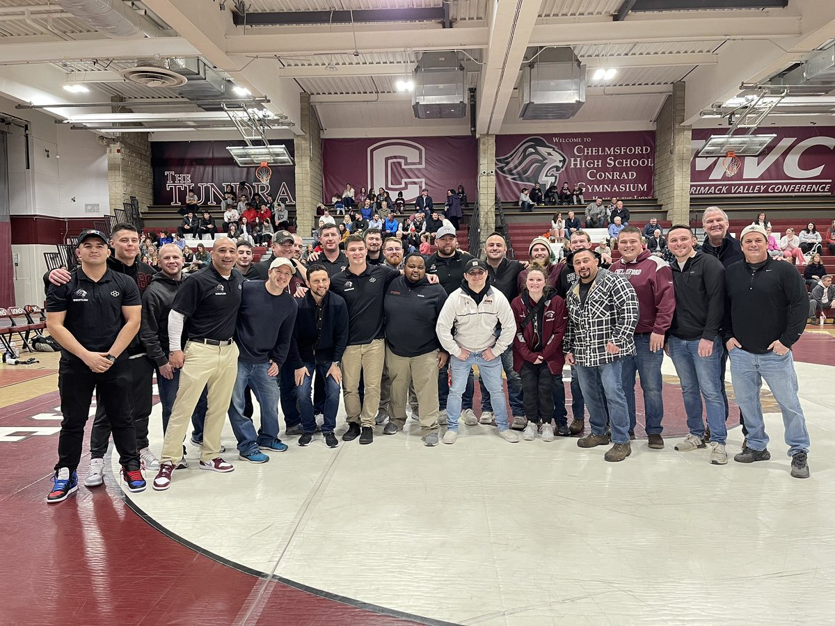We wrestled tough tonight and beat Lowell 49-19. We sent our Seniors off right, for Alumni Night. Thank you to all Alumni’s that came out! We got wins from Bob Hennessey, Manny Marshall, Jack Walsh, and Aidan Sherman  <a href="/JamiePote/">Jamie Pote</a> @BostonHeraldHS <a href="/_LionsAthletics/">Chelmsford HS Athletics</a>