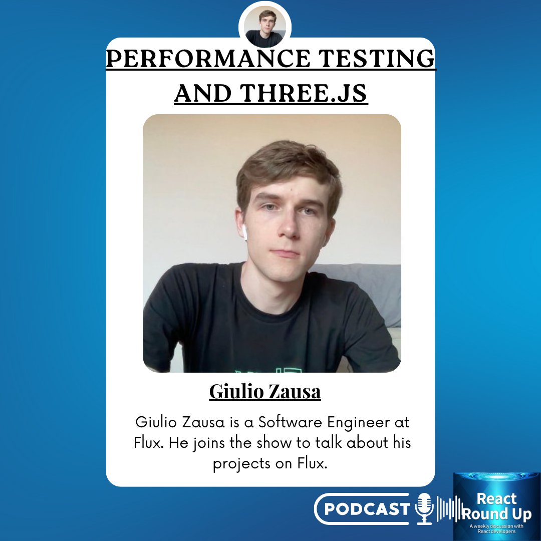 Check out this week's episode of #ReactRoundUp with @giuliozausa

#RRU: Performance Testing and THREE.js

rfr.bz/t5izxk8