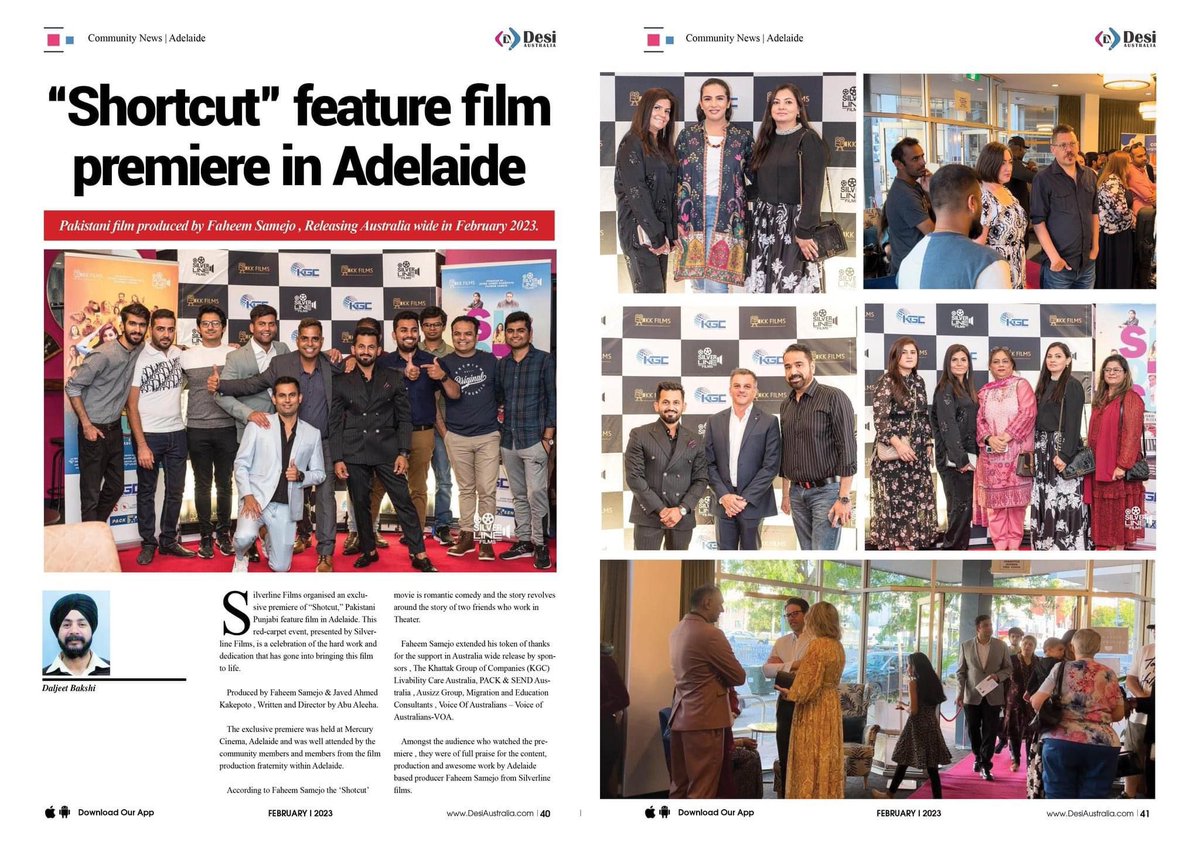 SamejoFaheem's tweet photo. Thank you @DesiAustralia  for wonderful write up. #shotcutmovie #Punjabi in cinemas now across Pakistan 🇵🇰 https://t.co/GMfAq6j8uo