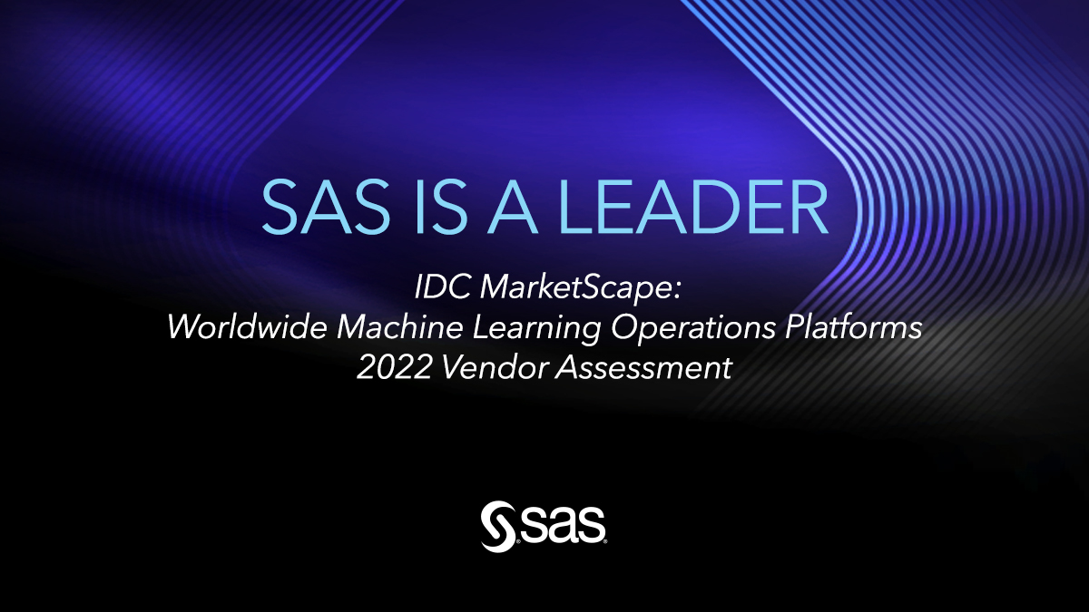 3Peter's tweet image. SAS is positioned in the Leader's category in the 2022 IDC MarketScape for worldwide machine learning operations platforms.
# Machine Learning
#SASAdvocacyProgram
#SASAnalyticsExplorers infl.tv/lUVJ