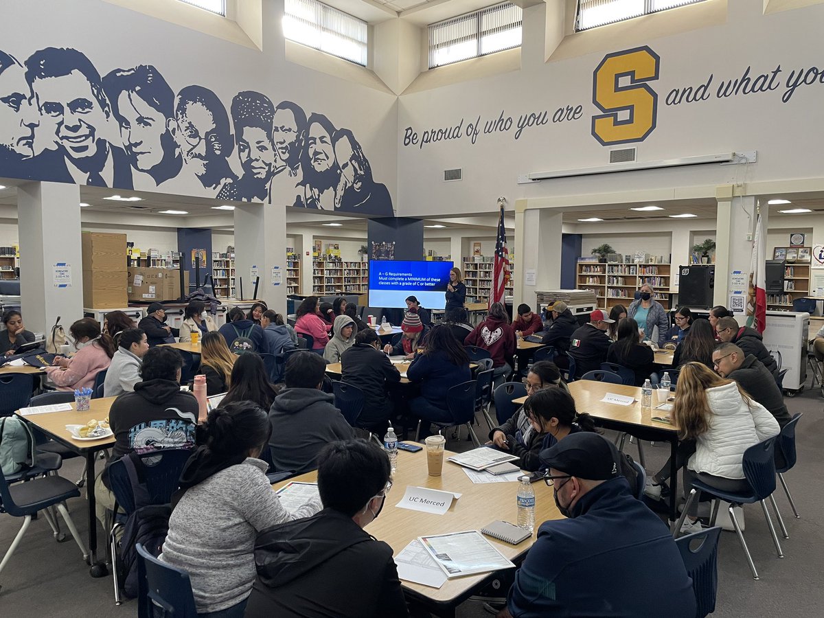 meandermath's tweet image. Sunnyside High’s 2nd annual parent/student college visit to UC Merced! Thank you to the staff at UC Merced for welcoming our families, giving a wonderful tour &amp;amp; answering questions as they navigate the unknown world of college.  #firstgen @ucmerced @peaslv_amanda