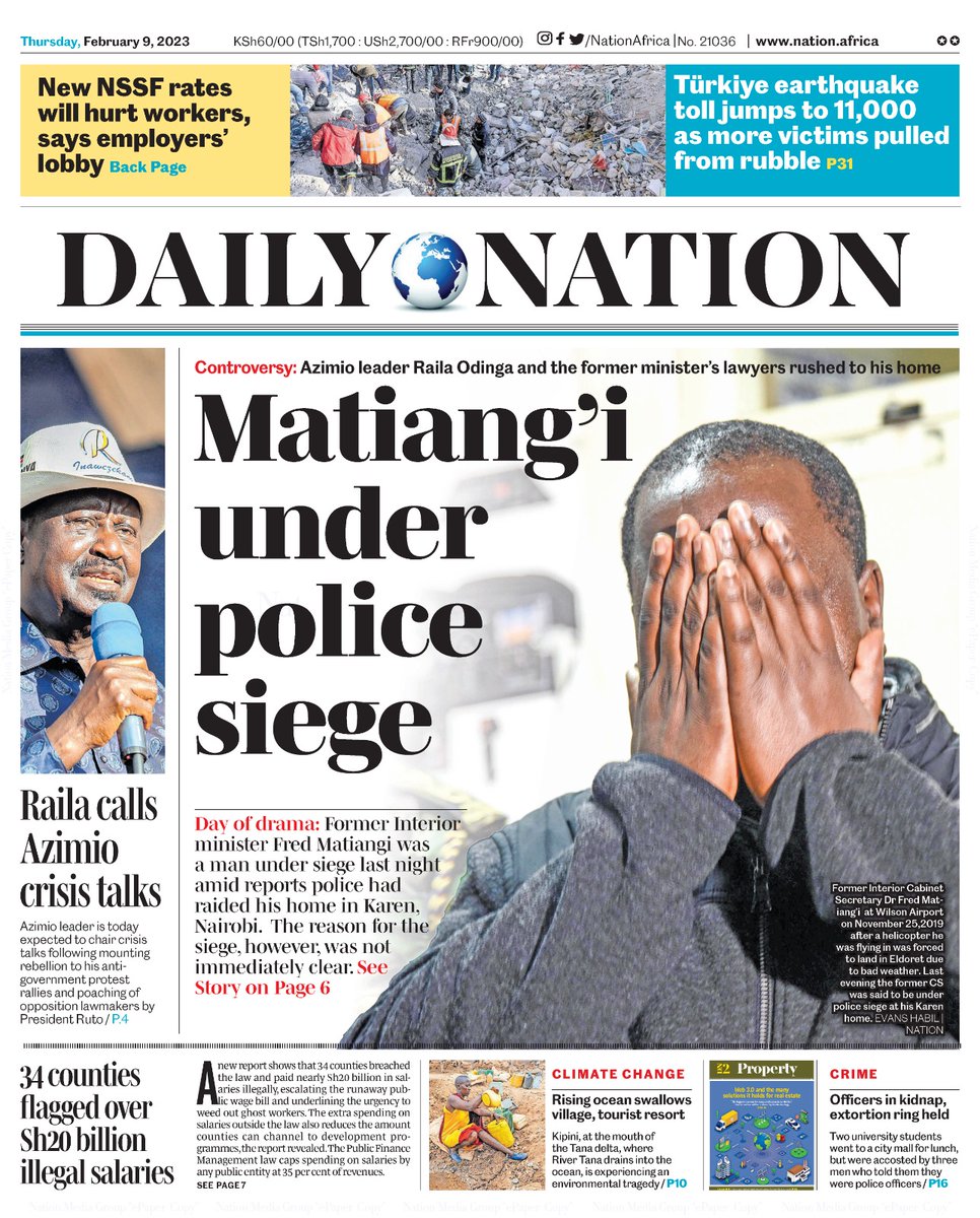 NationAfrica's tweet photo. Matiang’i under police siege

https://t.co/pOmshfgp8H https://t.co/wWFfbsbklu