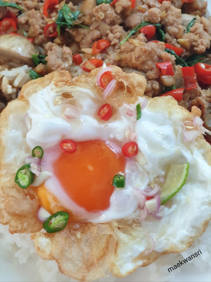 KwansriR's tweet photo. วิธีทอดไข่ดาว ขอบไข่ขาวกรอบไข่แดงไม่สุก
1.ตอกไข่เป็ด(ยิ่งสดยิ่งดี)ใส่ถ้วยเตรียมไว้
2.เทน้ำมันลงไปในกระทะไม่ต้องมากจนท่วมไข่นะคะ (ใช้ไฟกล���ง)จากนั้นรอจนขอบกระทะมีควันขึ้น และมีกลิ่นร้อนของน้ำมัน
3.เทไข่ลงไป ปล่อยให้ไข่ขาวค่อยๆสุกและขอบเป็นสีน้ำตาล ตักขึ้นใส่จานได้เลยจ้า https://t.co/Q1jAmSHX5D