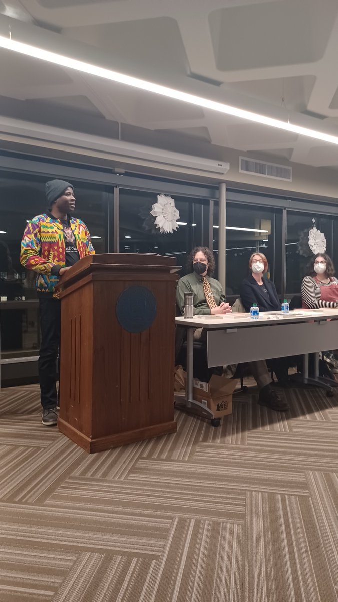 NDCreativeWrite's tweet photo. Thanks to all who came out tonight to hear readings from @leahbobet, @martin65, and @MichaelJDeLuca! AND to celebrate Issue No. 7 of @ReckoningMag — co-edited by our own Tim Fab-Eme ('24)!  

https://t.co/YYkGwsd7PF

#NotreDame #EHUM #CreativeWriting #ecopoetry #climatechange https://t.co/DycUzgG0mj